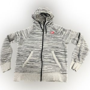 Nike Space Gray & Black Full Zip Hoodie Sweater Swoosh Men’s Sz. M Medium